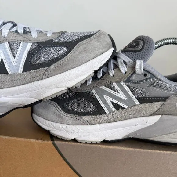 New Balance 990 V6 Grey/White Kids Sneakers- SZ 2 Y