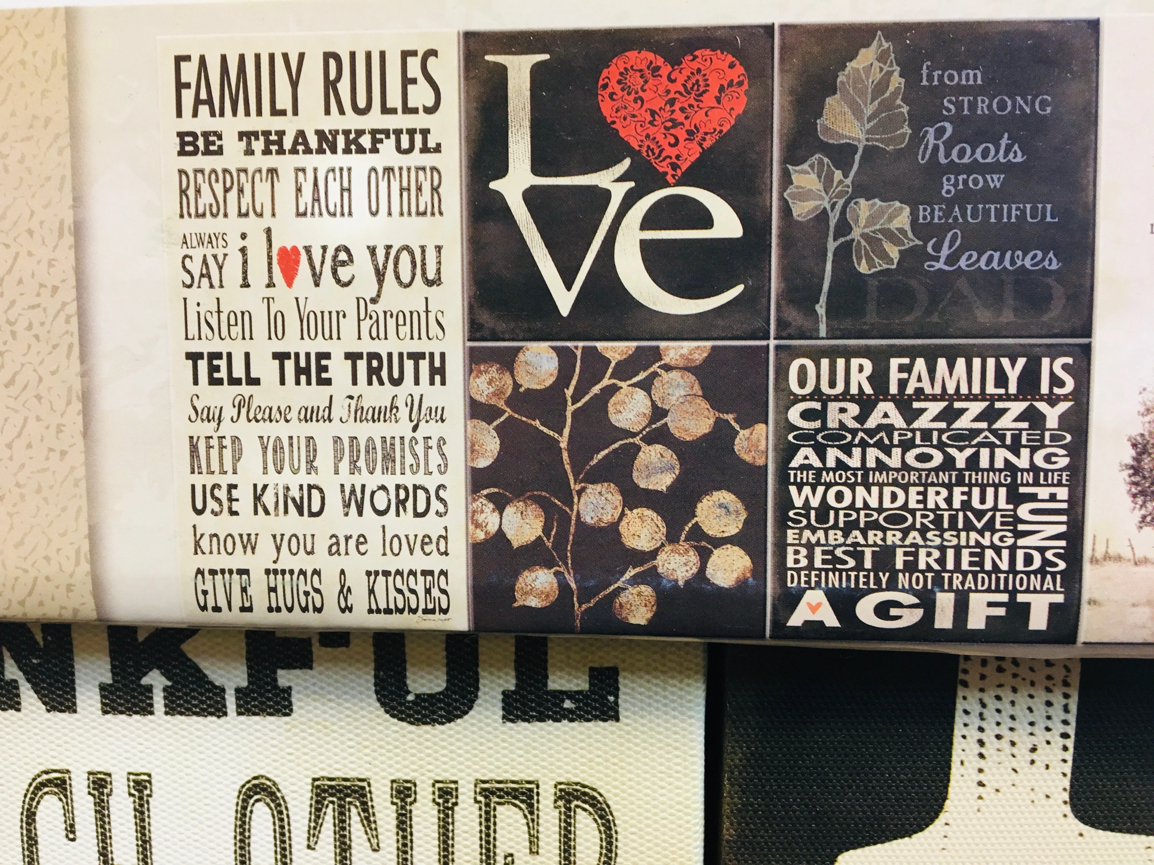NEW Home Craft Expressions Stretch Canvas Prints Wall Art Decor 6pc Set! Arrange any way you wish! Display together or Individually!