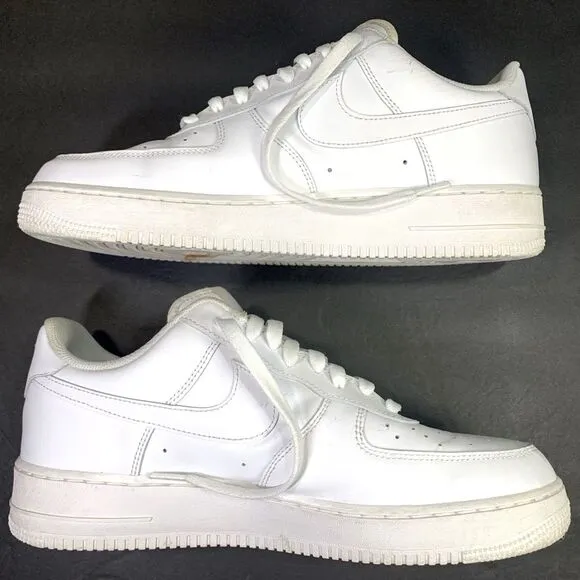 Nike Air Force 1 Men’s Triple White Sneakers Shoe Size 12