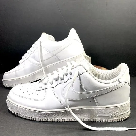 Nike Air Force 1 Men’s Triple White Sneakers Shoe Size 12