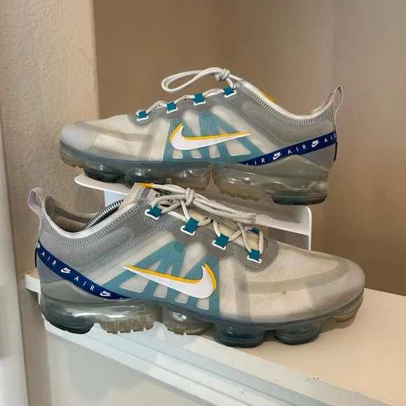 Nike Air VaporMax 2019 SE White Wolf Grey Blue Men's Size 12 CI1240-102 Sneakers