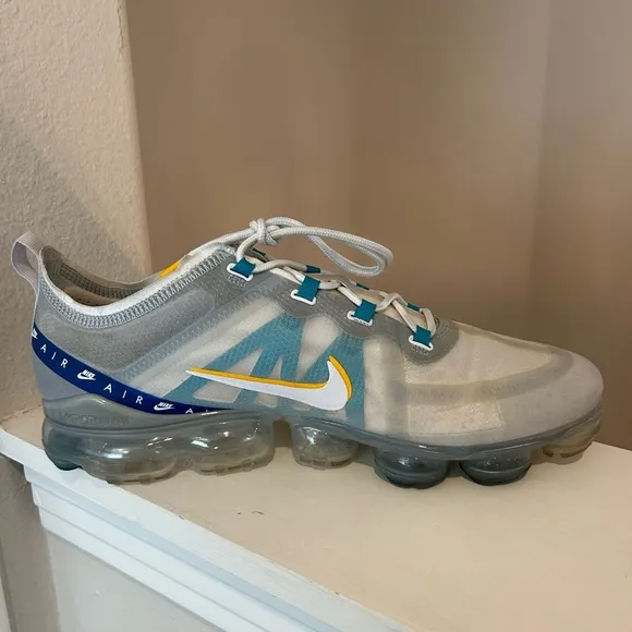 Nike Air VaporMax 2019 SE White Wolf Grey Blue Men's Size 12 CI1240-102 Sneakers