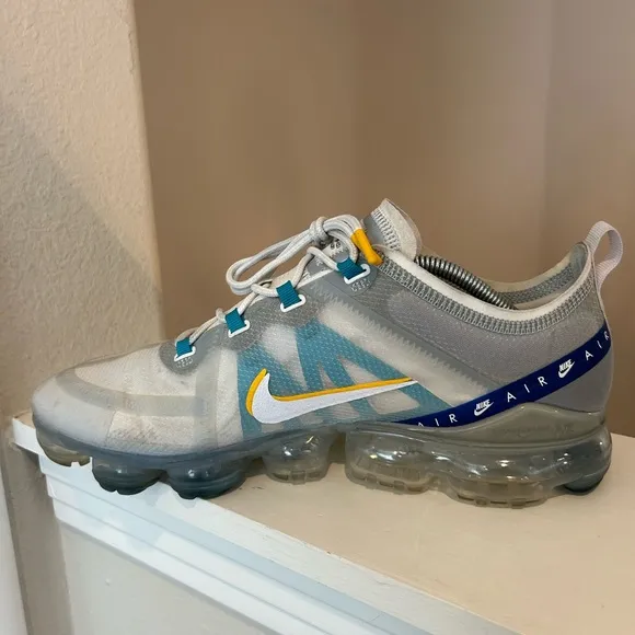 Nike Air VaporMax 2019 SE White Wolf Grey Blue Men's Size 12 CI1240-102 Sneakers