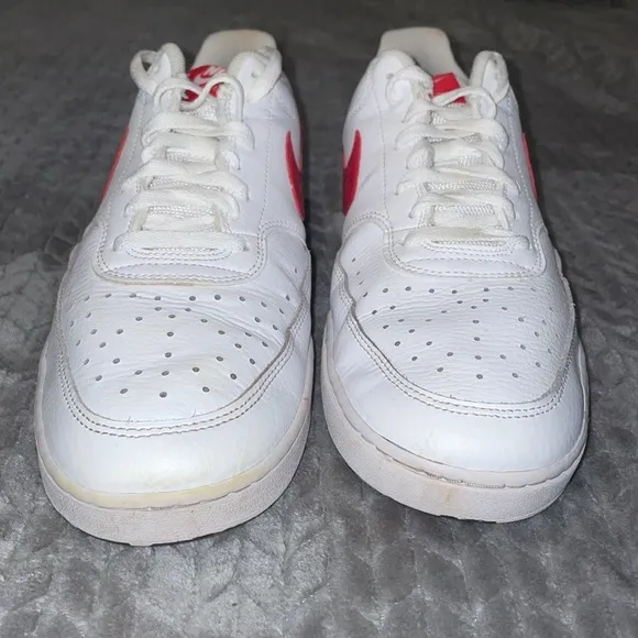 Nike Court Vision Low White Red Sneakers Men’s Size 11.5.