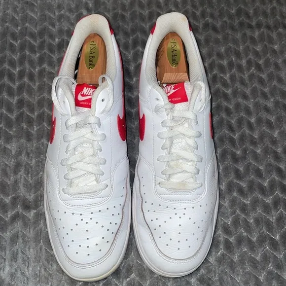 Nike Court Vision Low White Red Sneakers Men’s Size 11.5.