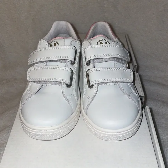 NWT NATURINO PINN VL. Leather and metallic leather sneakers in White-Pink