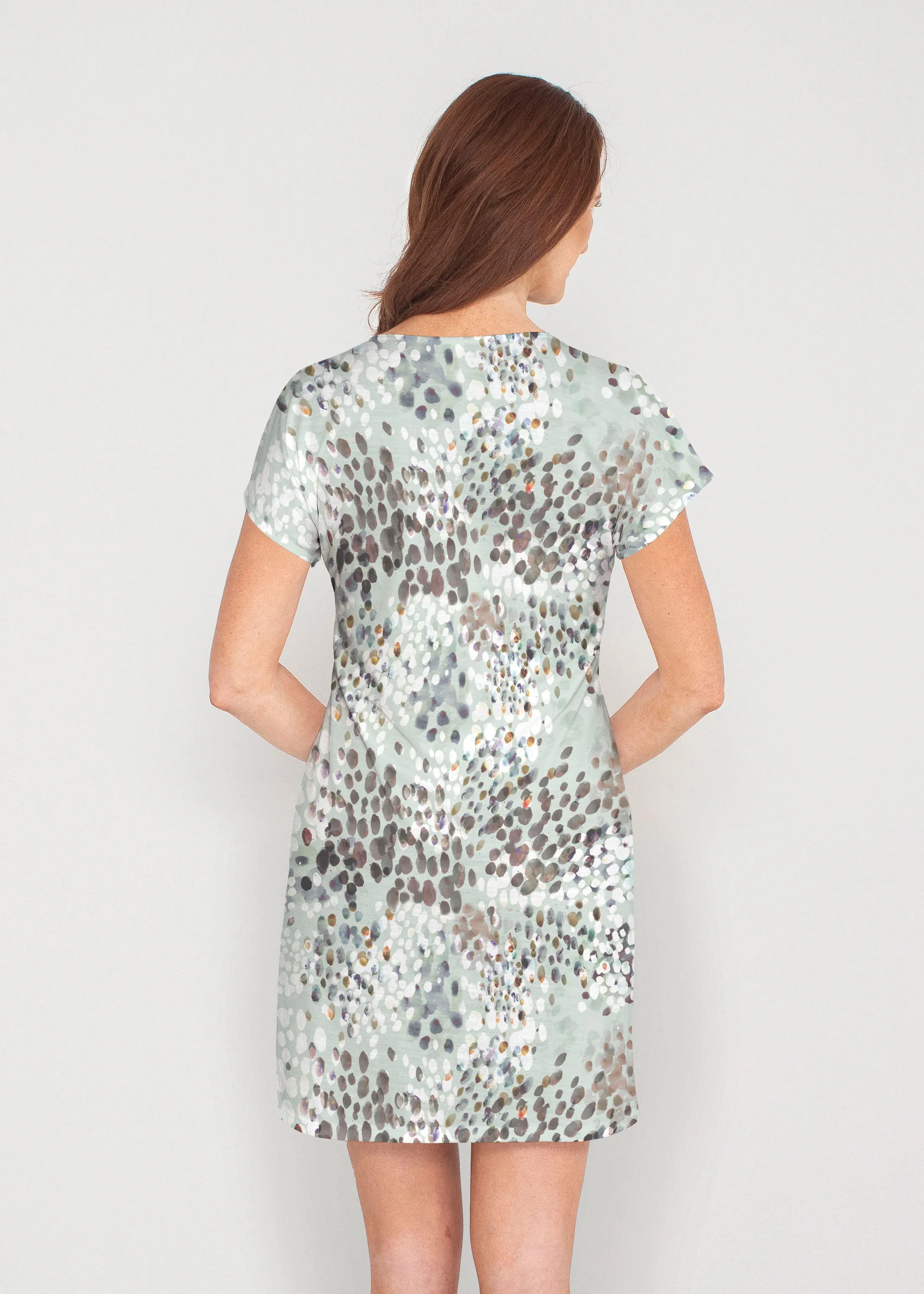 Painted Dots (8020) ~ French Terry Short Sleeve Crew Dress