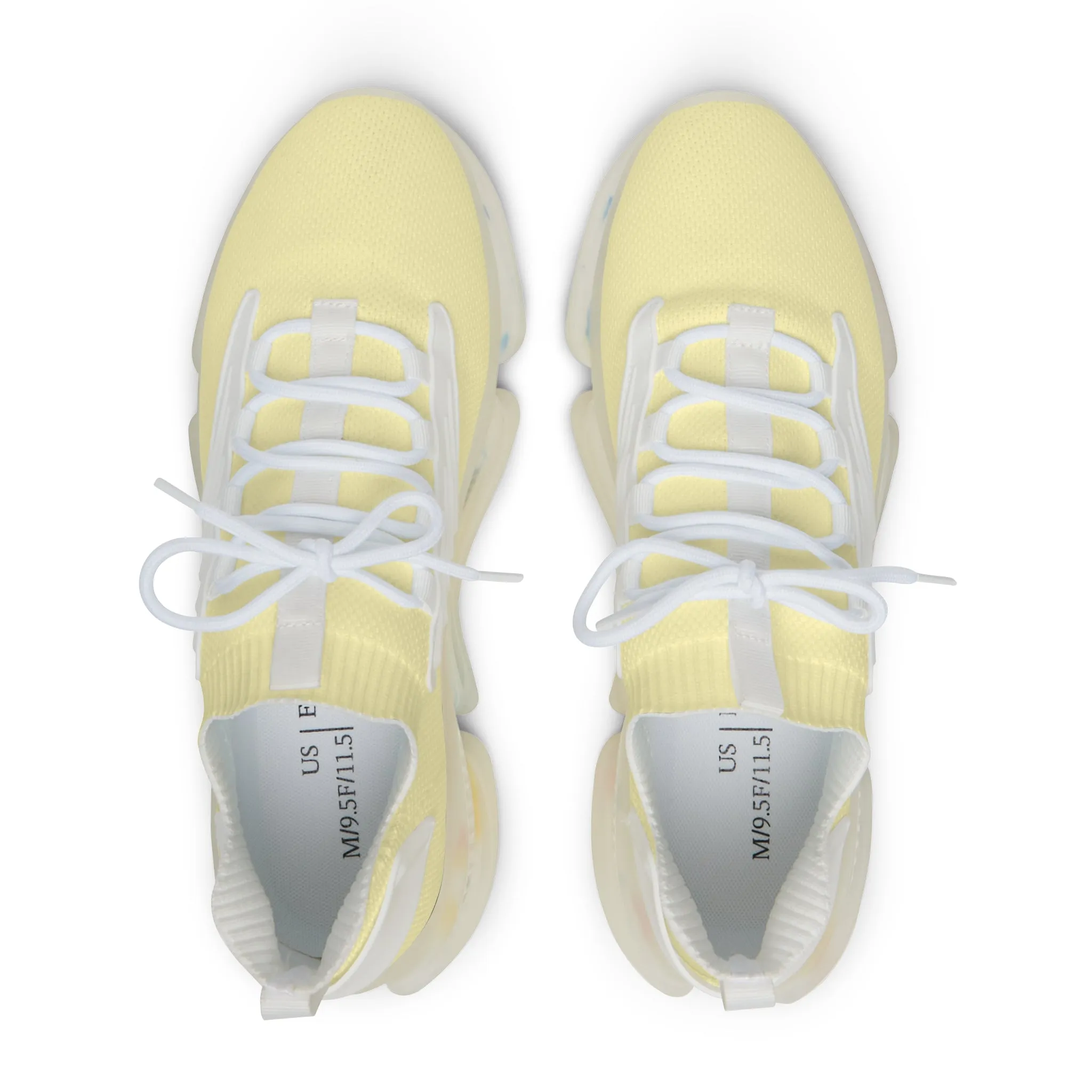 Pastel Yellow Men's Breathable Mesh Sneakers -  Margo Makaroff - Personalization Available