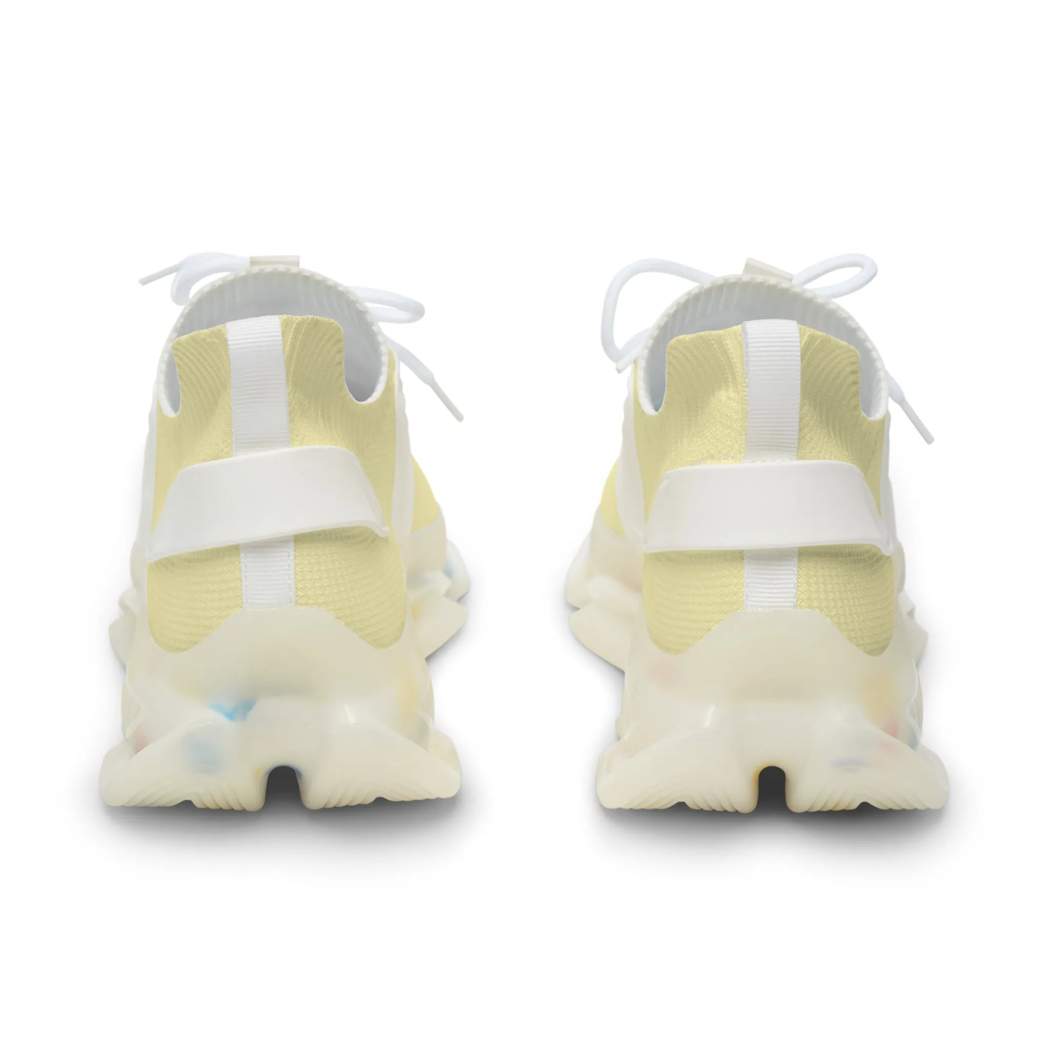 Pastel Yellow Men's Breathable Mesh Sneakers -  Margo Makaroff - Personalization Available
