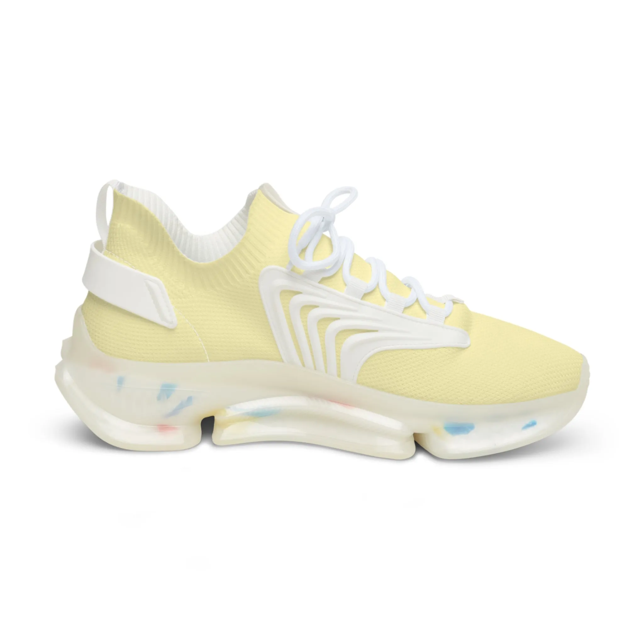 Pastel Yellow Men's Breathable Mesh Sneakers -  Margo Makaroff - Personalization Available