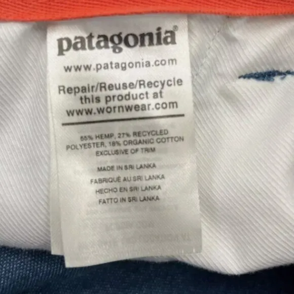 Patagonia All Seasons Double Knee Work Pants Blue Hemp Organic Jeans