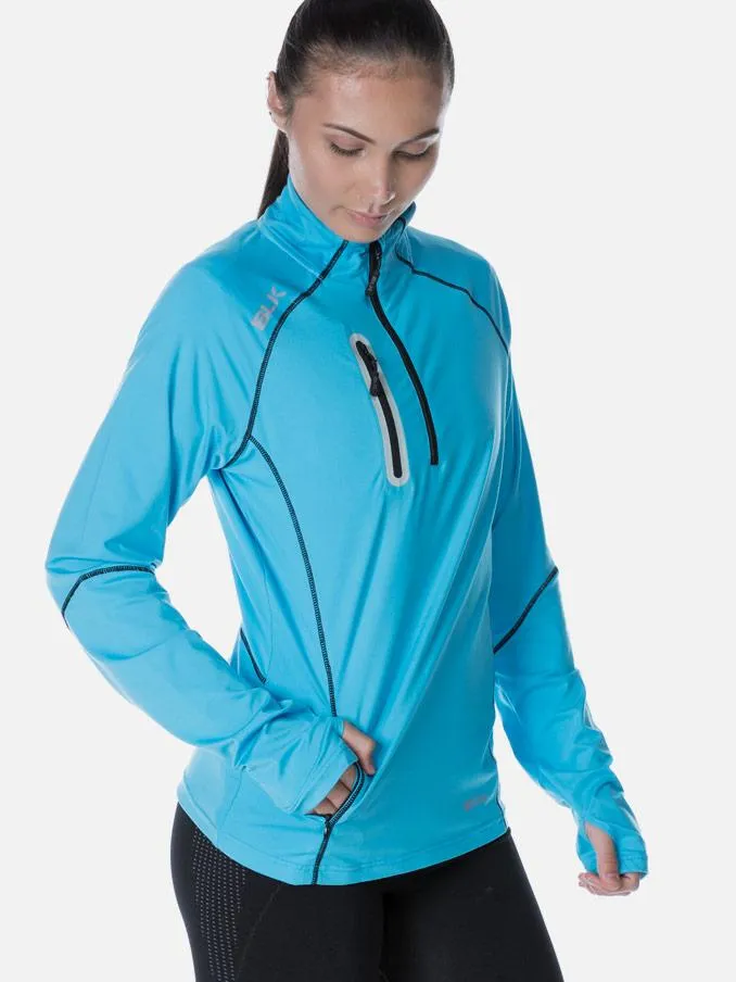 Performance Ladies Warm Up Top Cyan