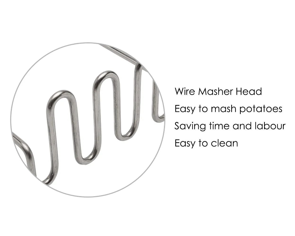 Potato Masher 9 Inches Stainless Steel Wire Potato Smasher Tool