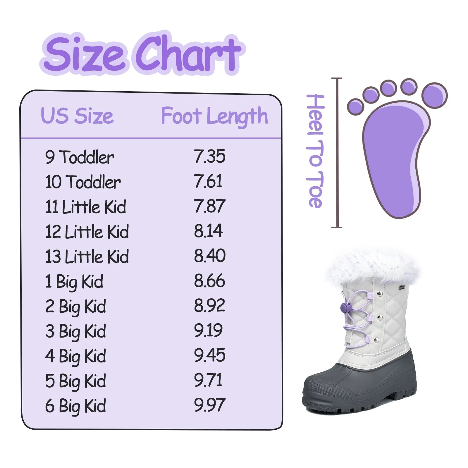 Purple Lace Gray Snow Boots with Fur Collar