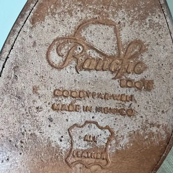 Rancho BIG Boys Cowboy Western boots Tan Sz US 5.5 Made in Mexico Sz 24.5 EE