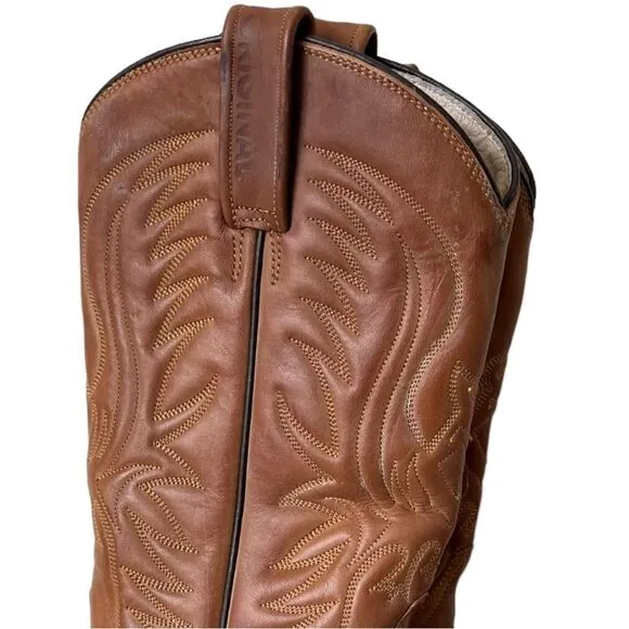Rancho BIG Boys Cowboy Western boots Tan Sz US 5.5 Made in Mexico Sz 24.5 EE
