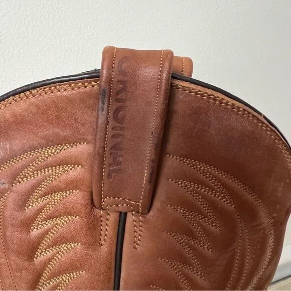 Rancho BIG Boys Cowboy Western boots Tan Sz US 5.5 Made in Mexico Sz 24.5 EE