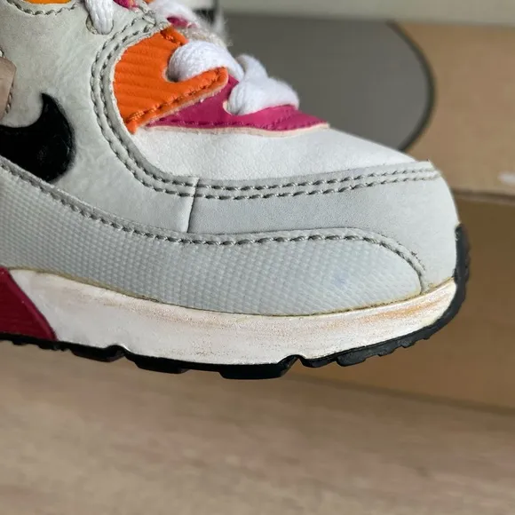 RARE 2012 Nike Air Max 90 Pink/White/Orange Sneakers Toddler Girls - SZ 4 C
