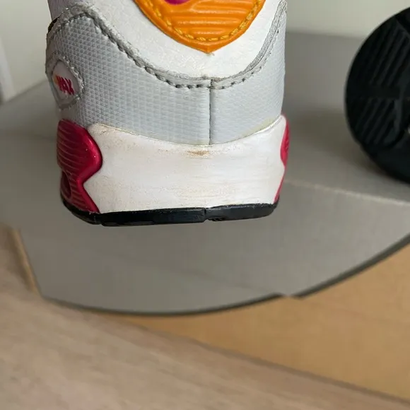 RARE 2012 Nike Air Max 90 Pink/White/Orange Sneakers Toddler Girls - SZ 4 C