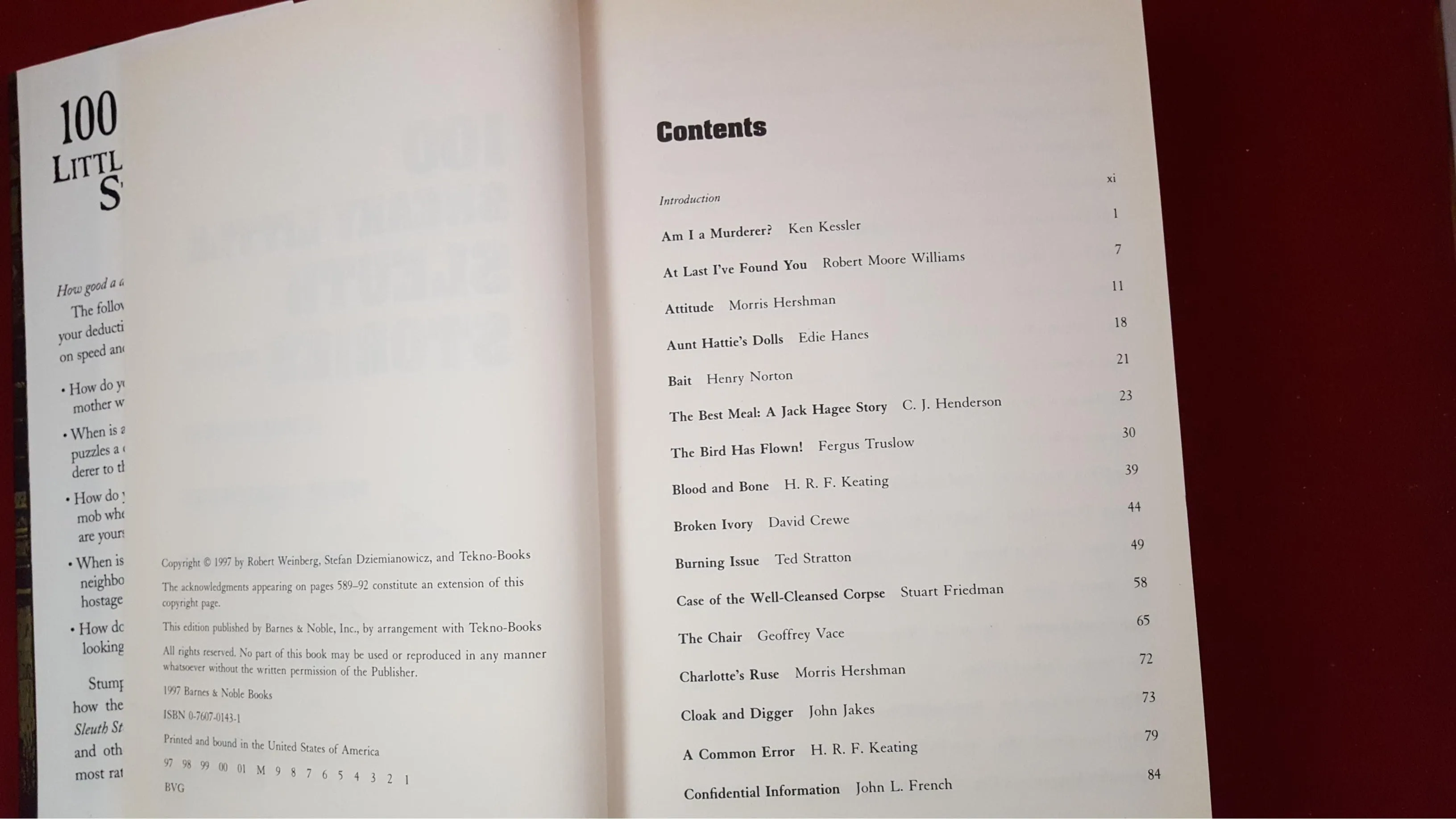 Robert Weinberg Stefan Dziemianowicz Martin H Greenberg-100 Sneaky Little Sleuth Stories,Barnes & Noble, 1997, 1st