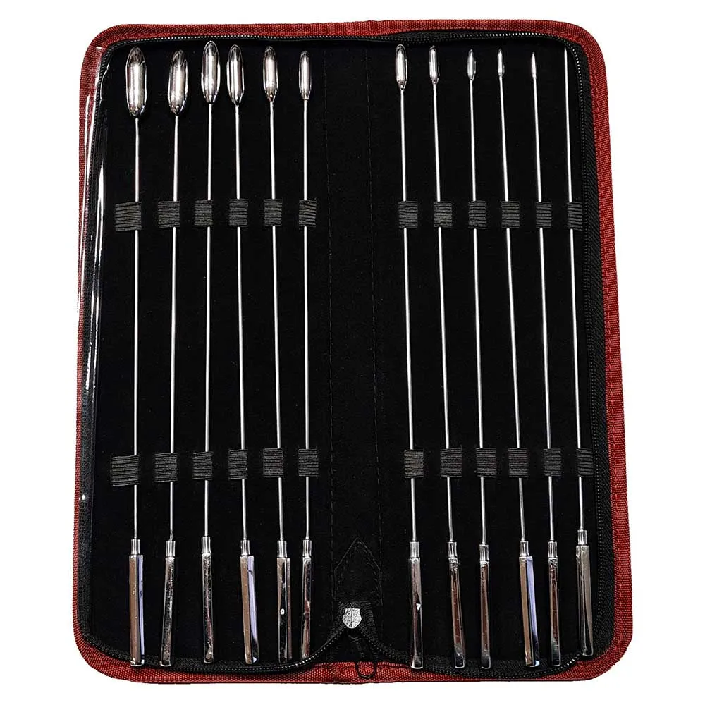 Rouge Stainless Steel 12 Piece Rosebud Urethral Sound Kit