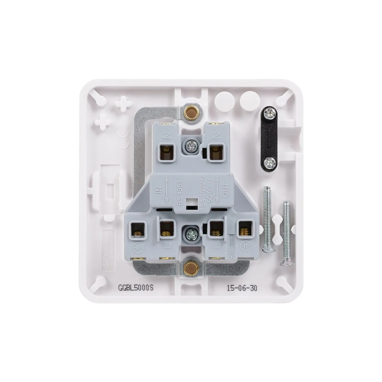 Schneider Electric GGBL5000S Lisse White Moulded 13A Unswitched Fused Connection Unit (Display Packaged)