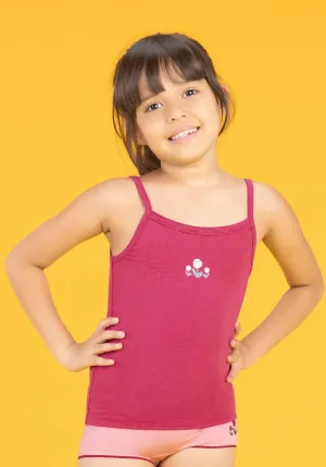 Scribbles Girls Slip Dark Pink Tencel Modal - Floral
