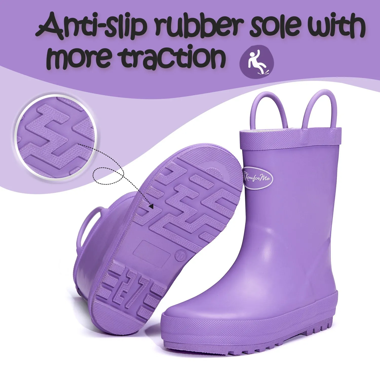 Solid Matte Easy-On Handle Rain Boots