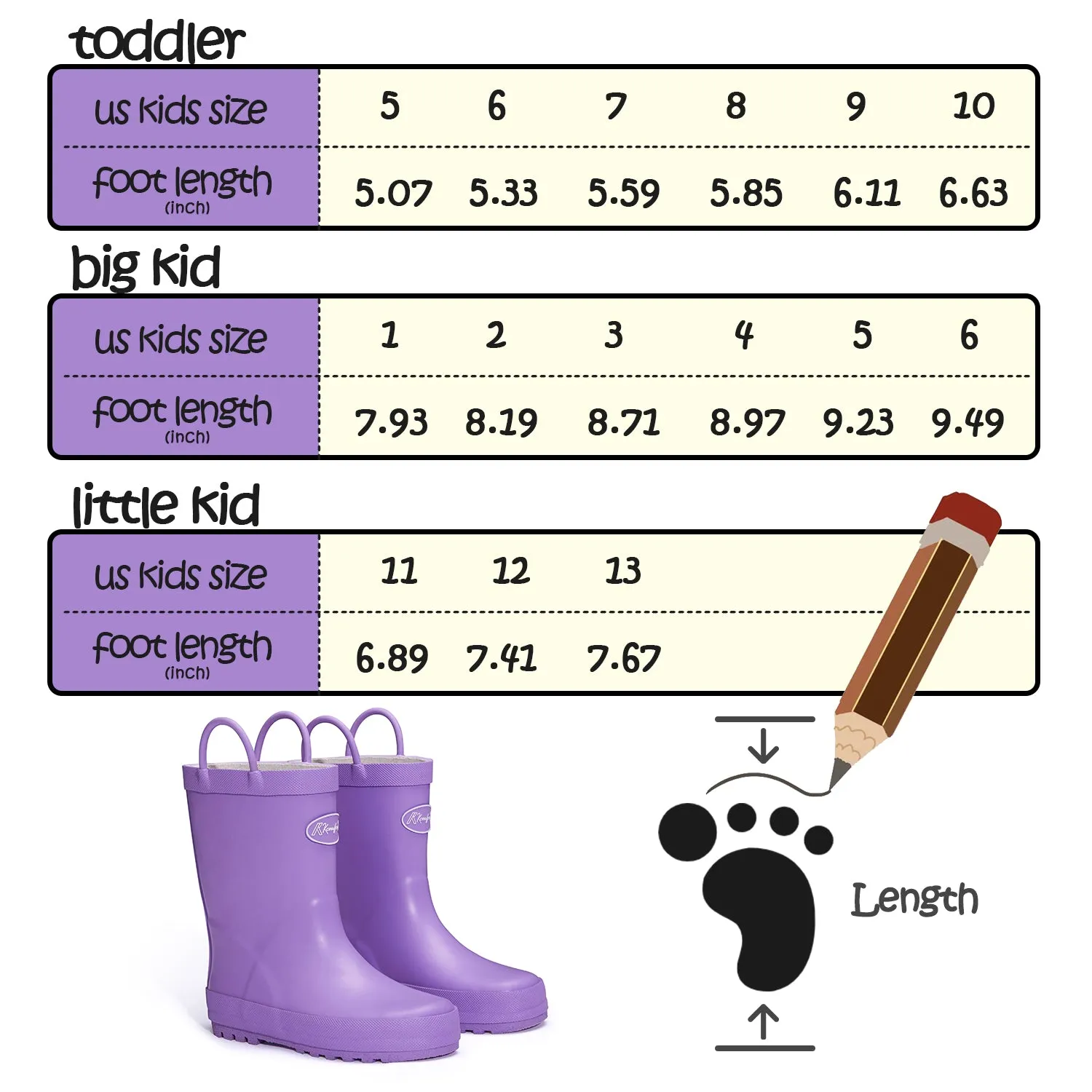 Solid Matte Easy-On Handle Rain Boots