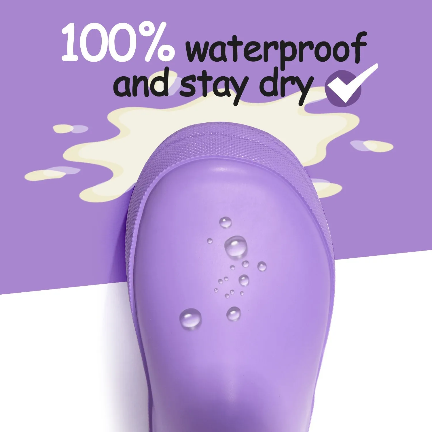 Solid Matte Easy-On Handle Rain Boots