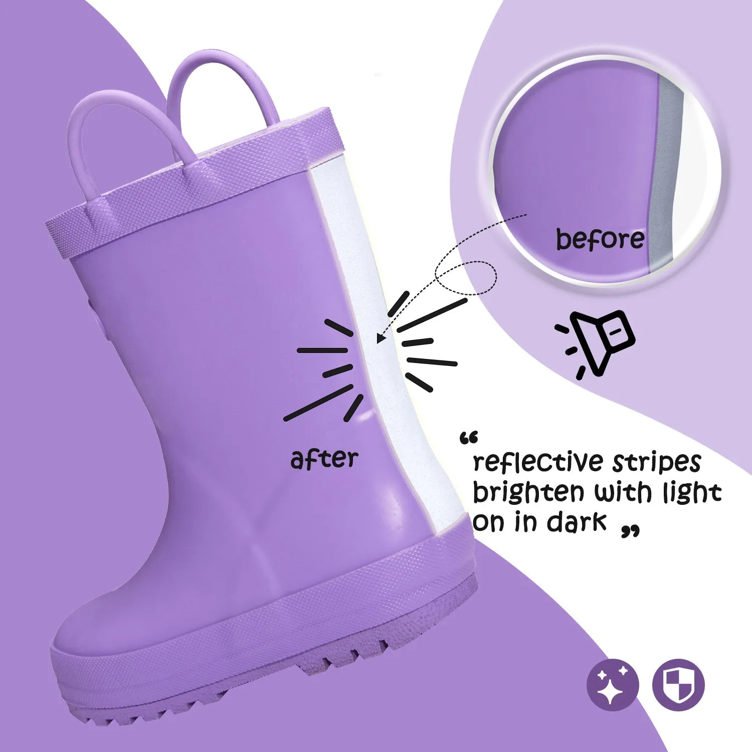 Solid Matte Easy-On Handle Rain Boots