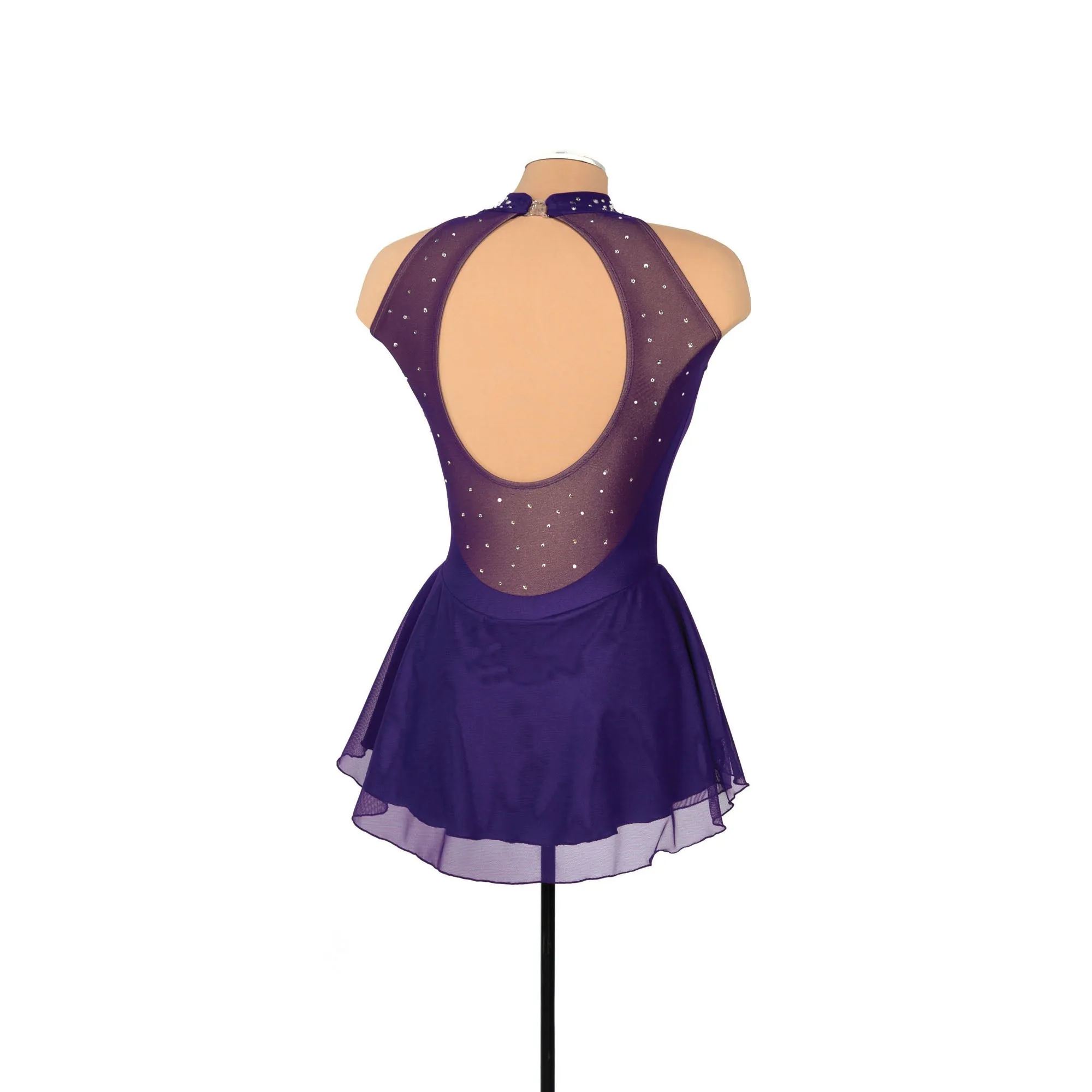 Solitaire Skatewear F22008P/R Mesh Keyhole Dress: Plain or with Crystals