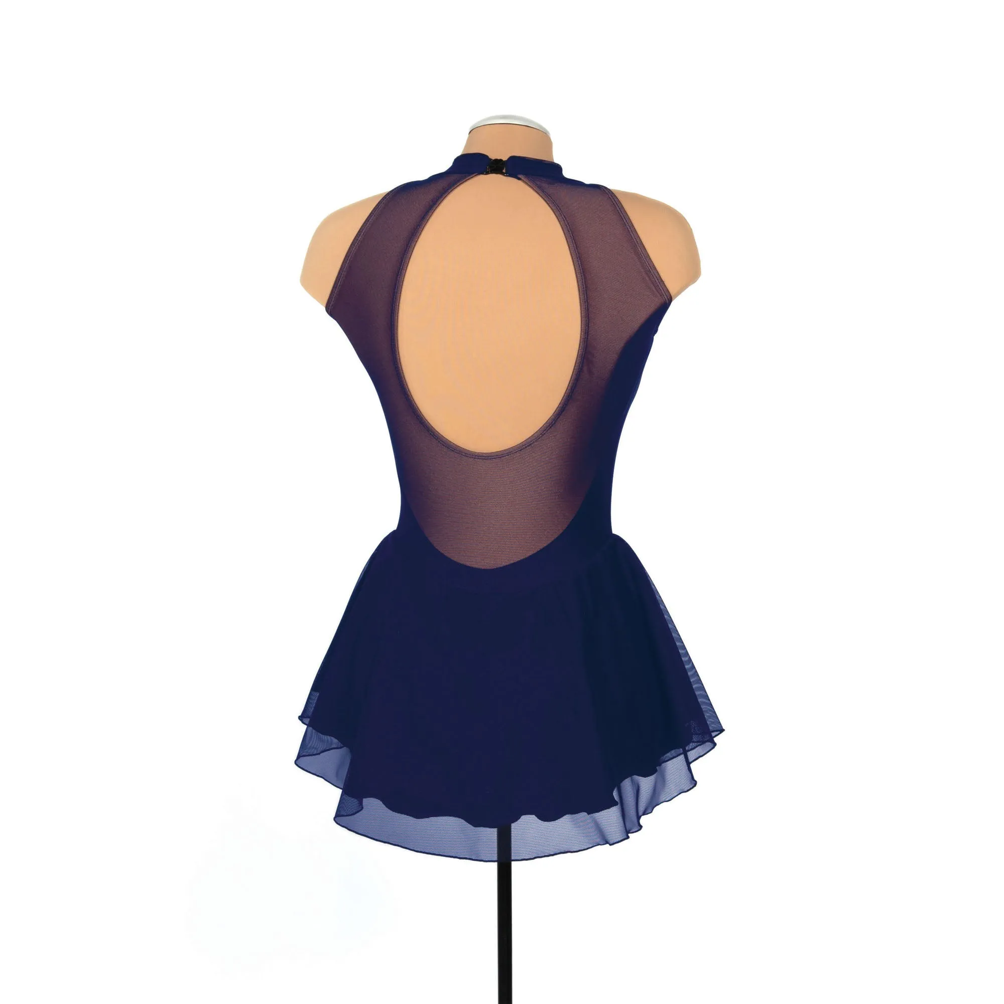 Solitaire Skatewear F22008P/R Mesh Keyhole Dress: Plain or with Crystals