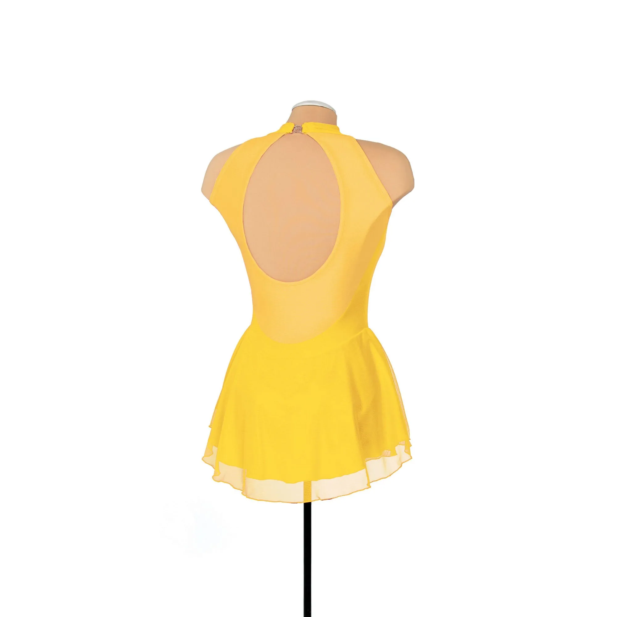Solitaire Skatewear F22008P/R Mesh Keyhole Dress: Plain or with Crystals