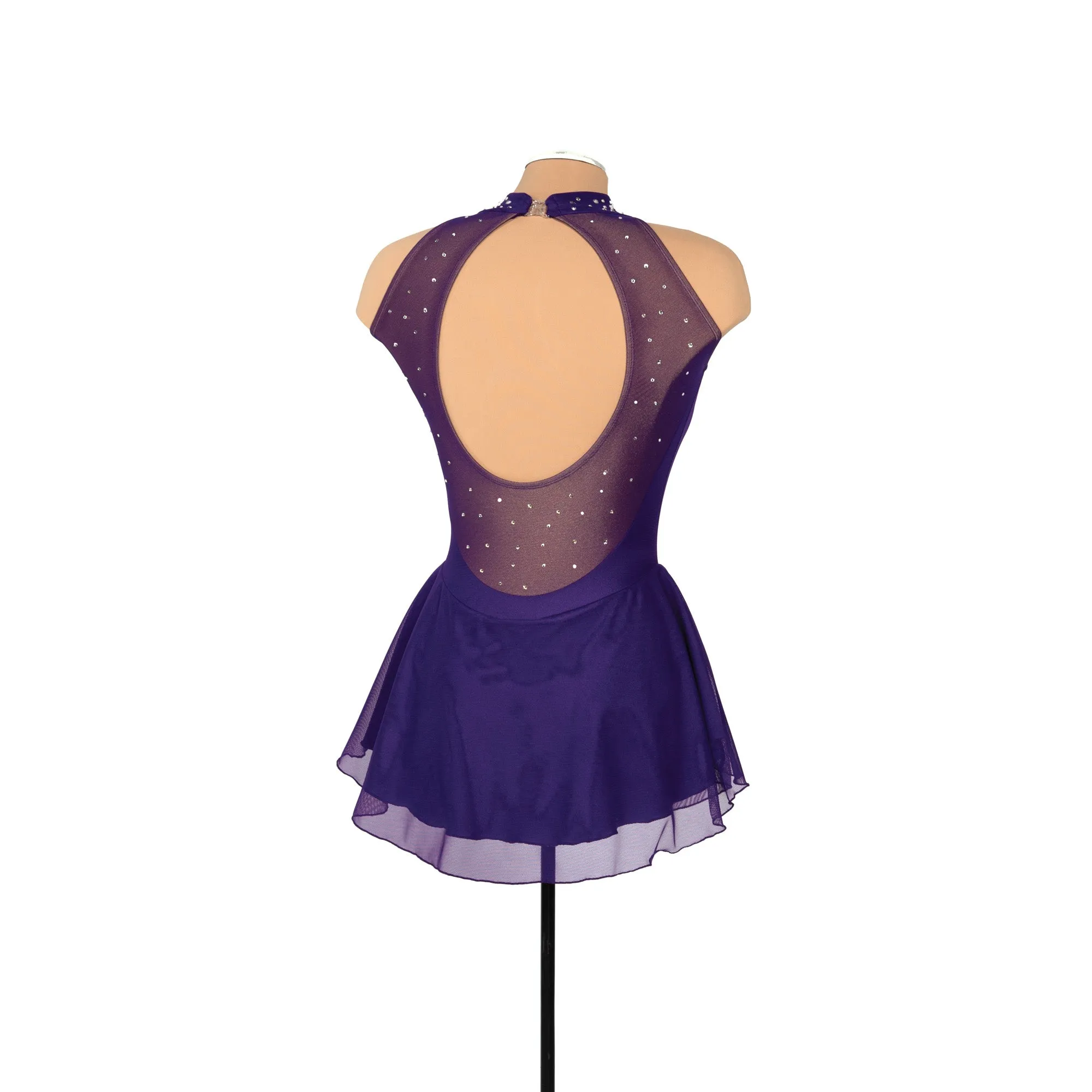 Solitaire Skatewear F22008P/R Mesh Keyhole Dress: Plain or with Crystals