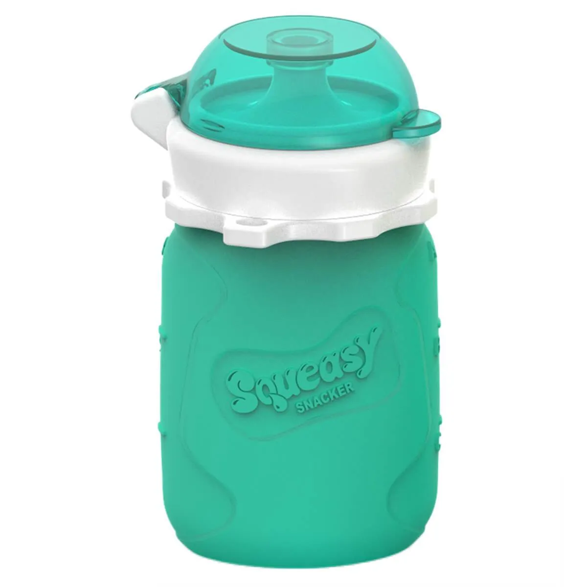 Squeasy Snacker Silicone Reusable Food Pouch 3.5oz (Aqua)