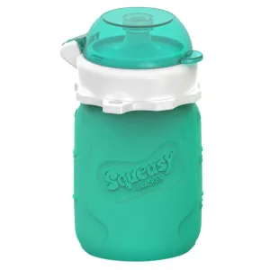 Squeasy Snacker Silicone Reusable Food Pouch 3.5oz (Aqua)
