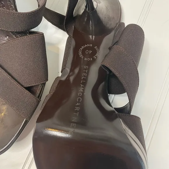 Stella McCartney heels women’s 40 brown strap stretch shoes