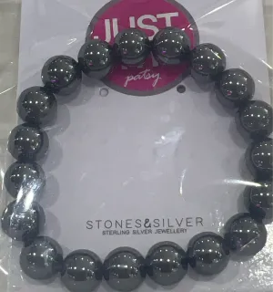 Stones & Silver - Hematite Stretch Bracelet