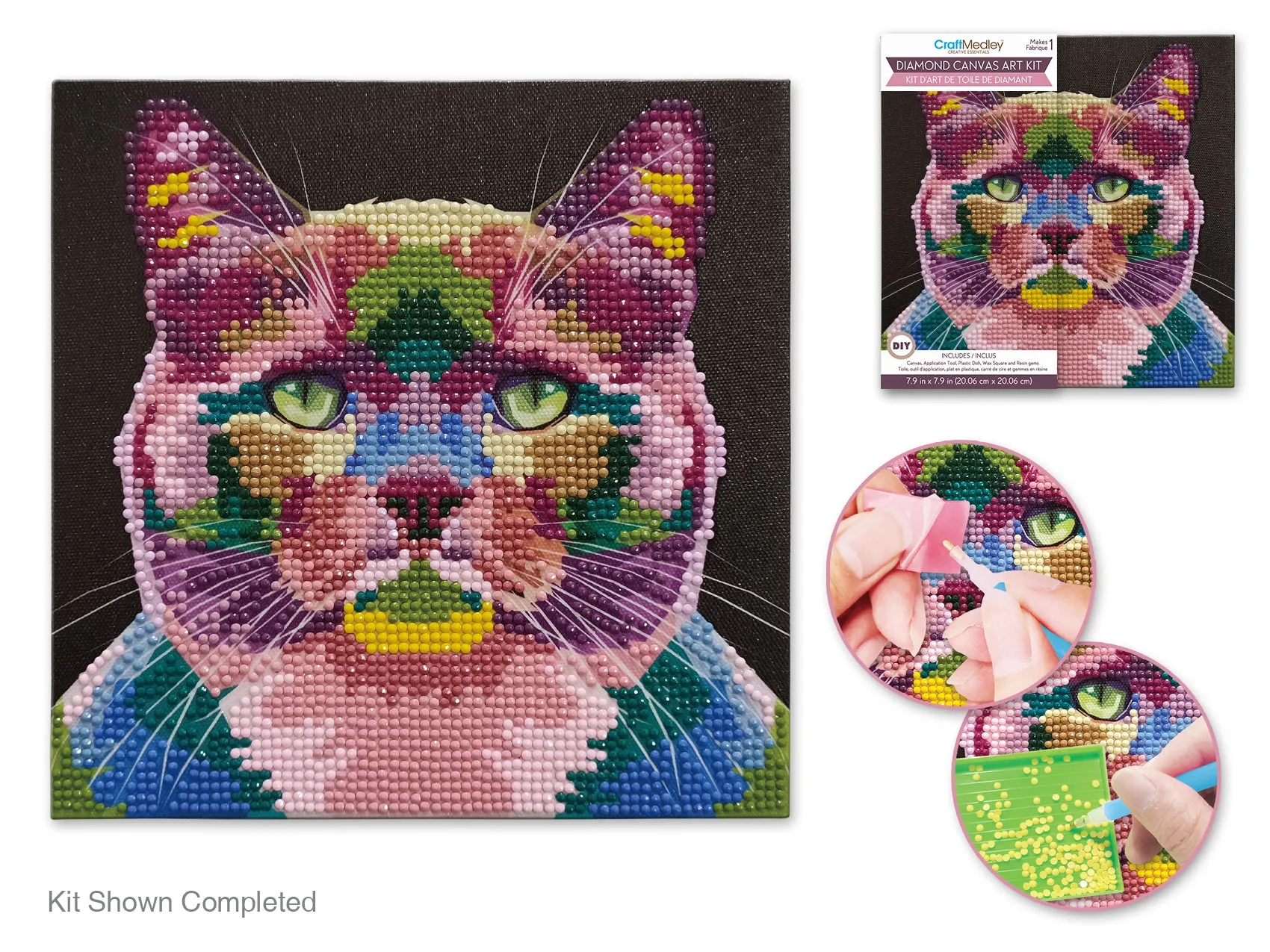 Stretch Artist Diamond Painting Canvas Kit: 7.9"x7.9" Primed Back-Stapled