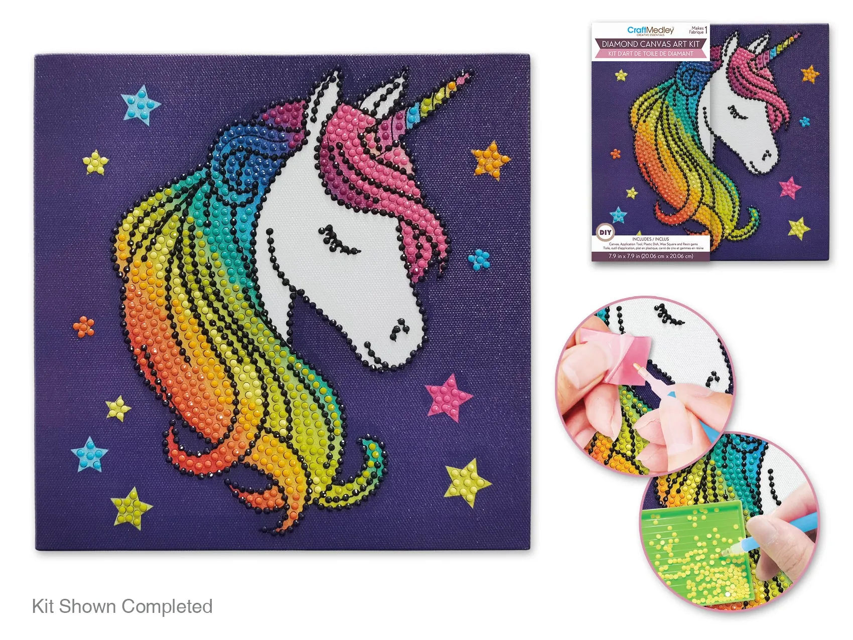 Stretch Artist Diamond Painting Canvas Kit: 7.9"x7.9" Primed Back-Stapled