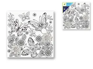 Stretch Artist Printed Canvas: 12"x12" Primed Back-Stapled - Butterfly Garden