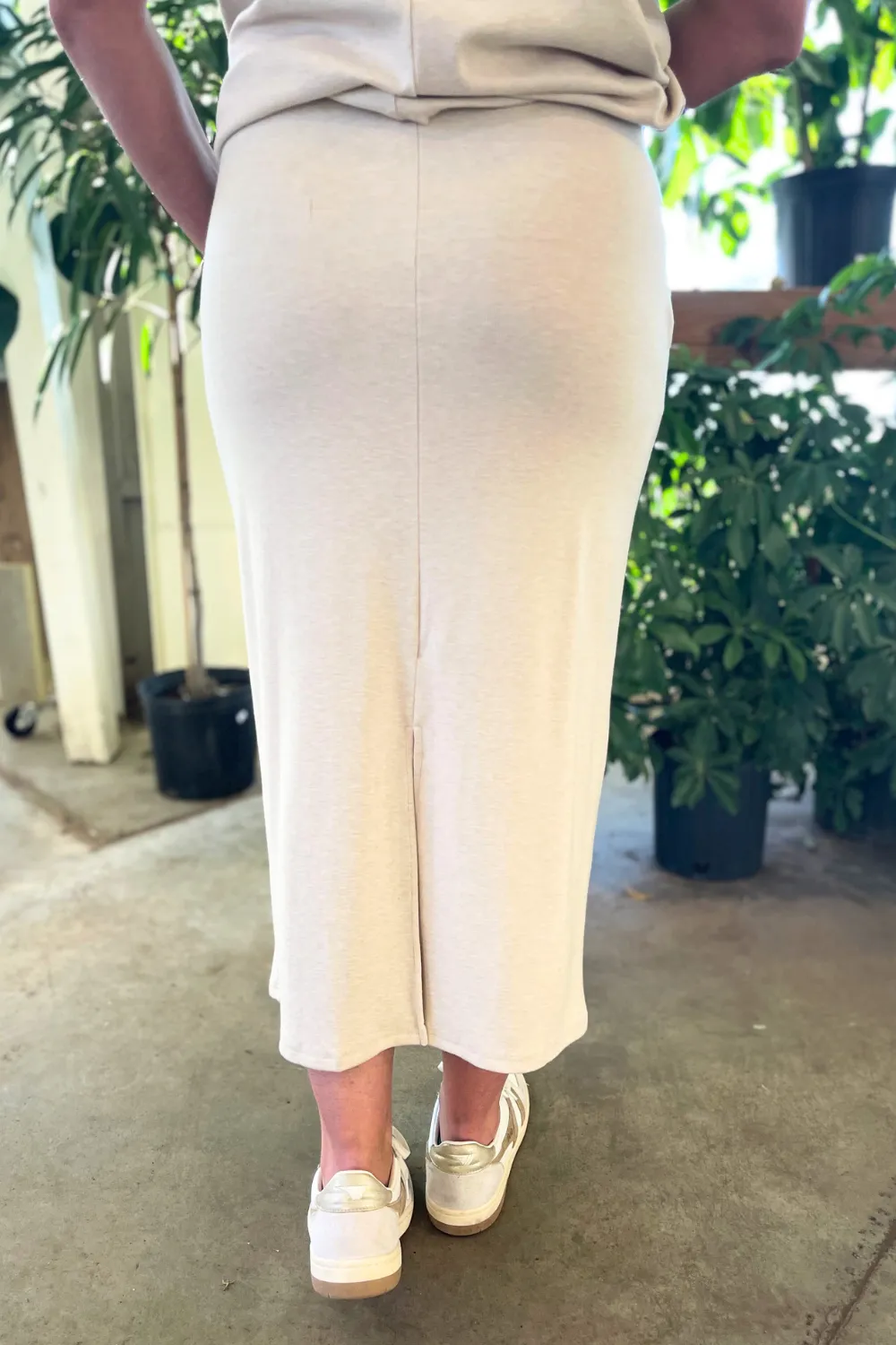 Stretch Midi Track Skirt