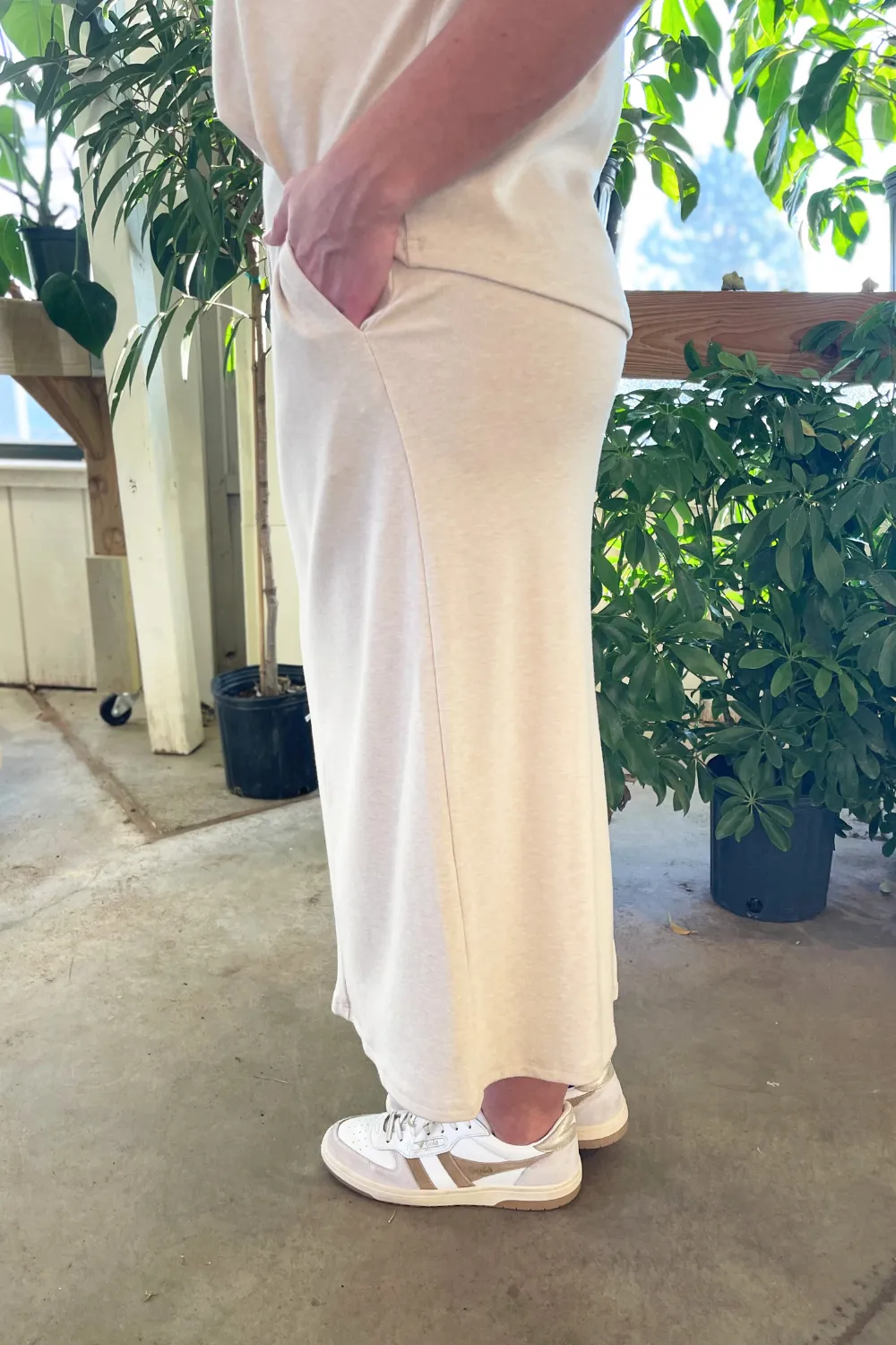 Stretch Midi Track Skirt