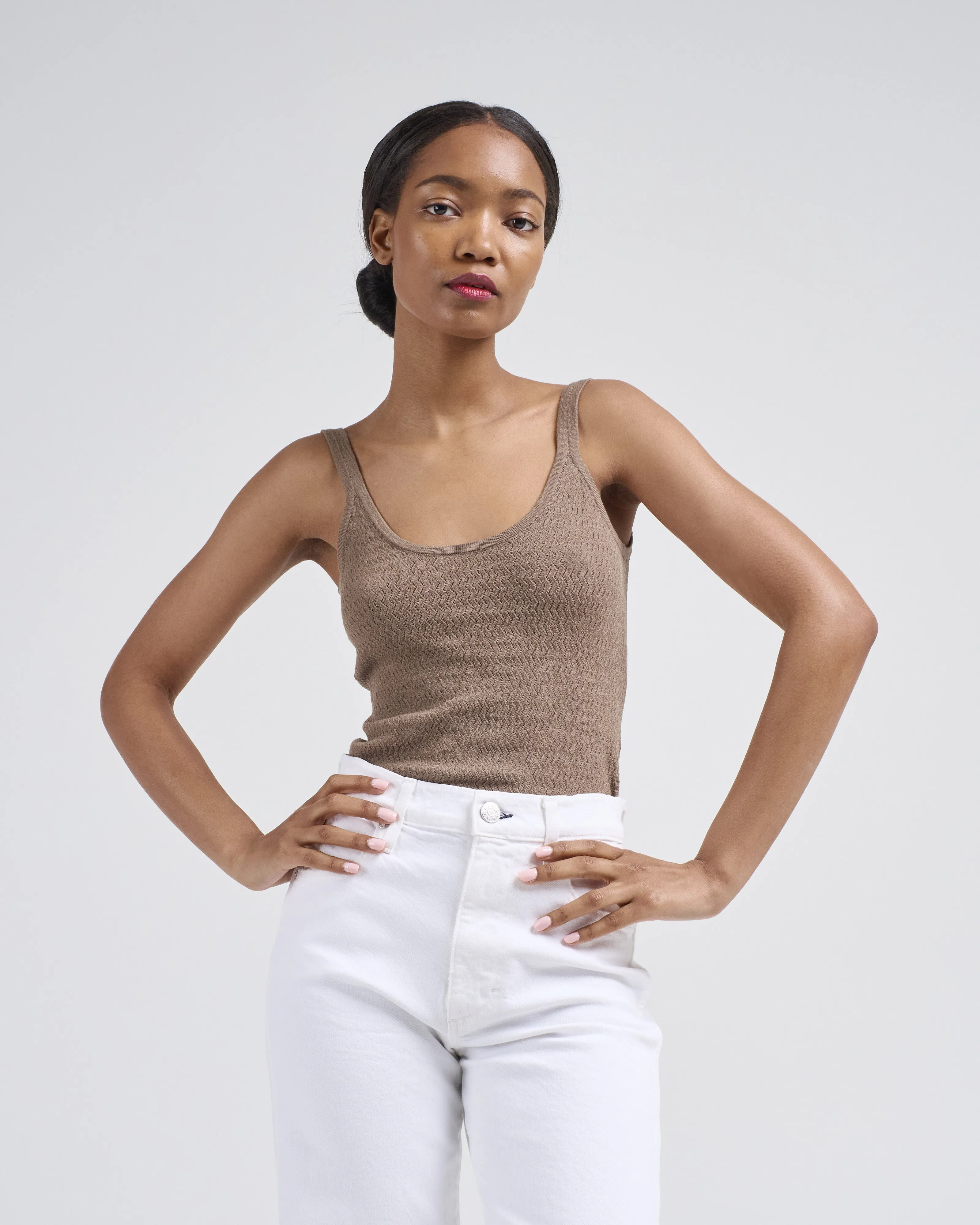 stretch pointelle camisole