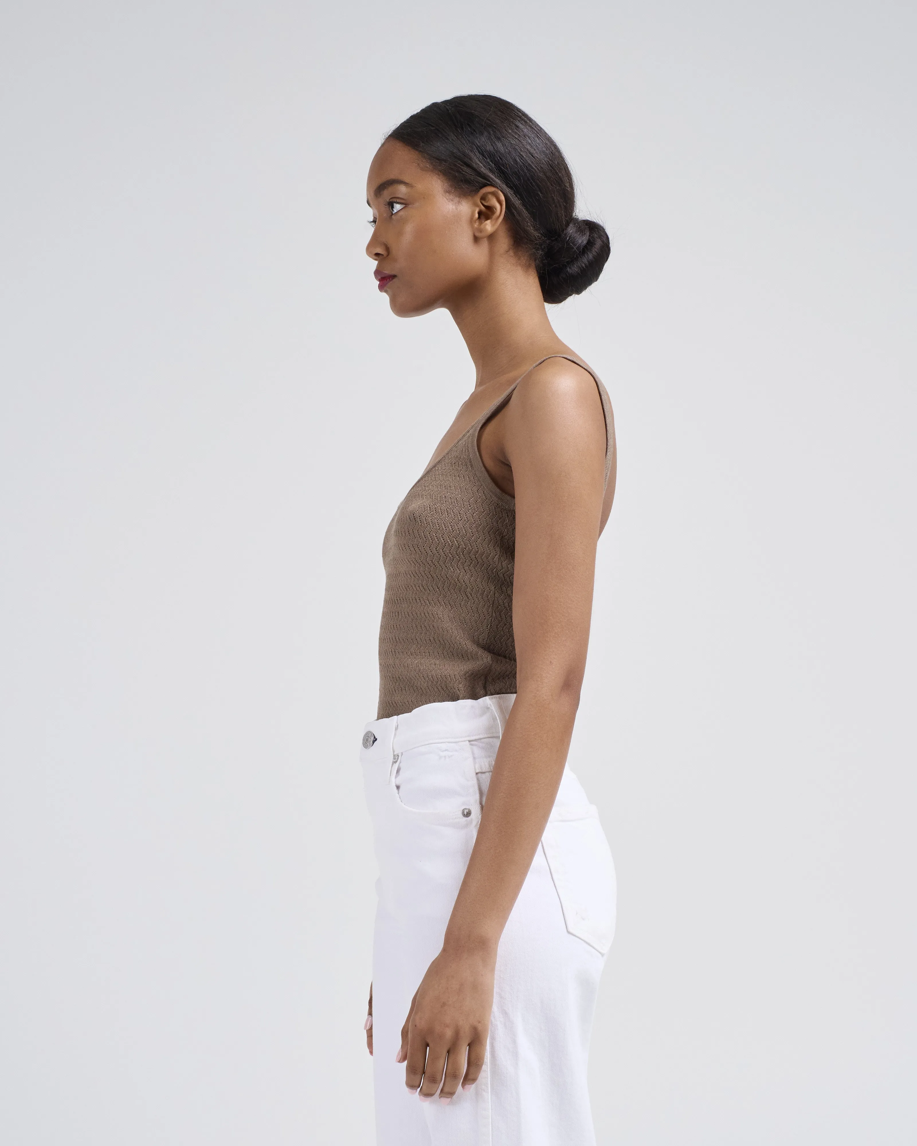 stretch pointelle camisole