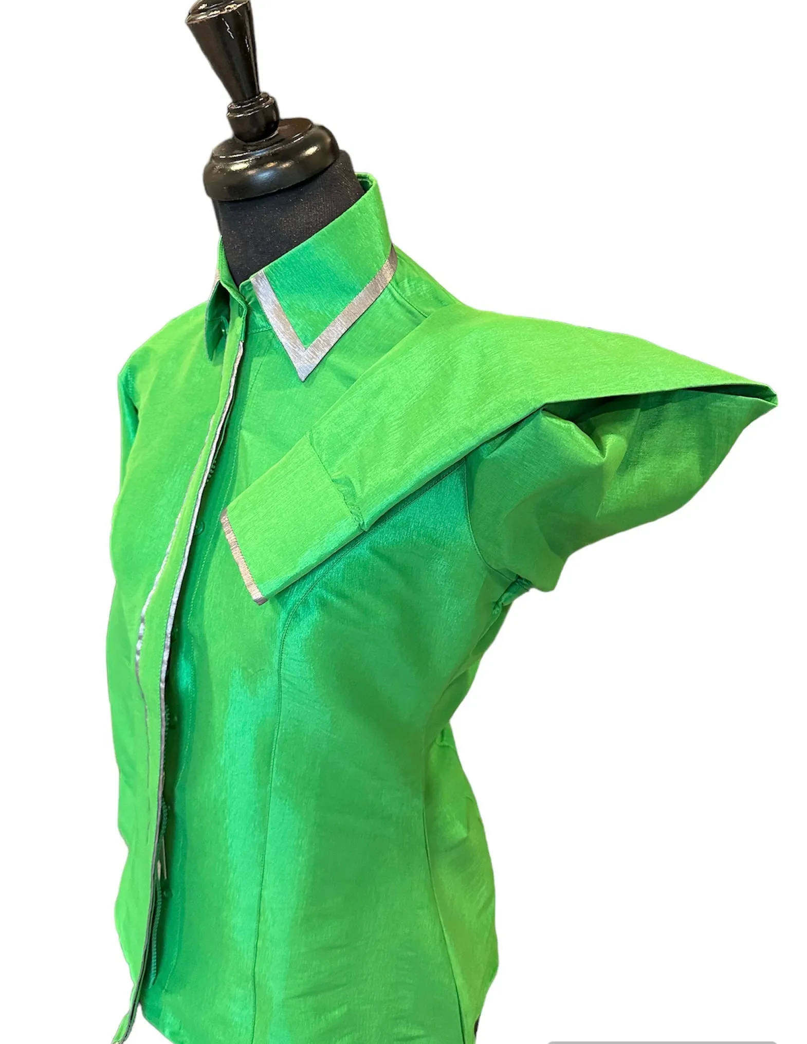 Stretch Taffeta Western Zip Up