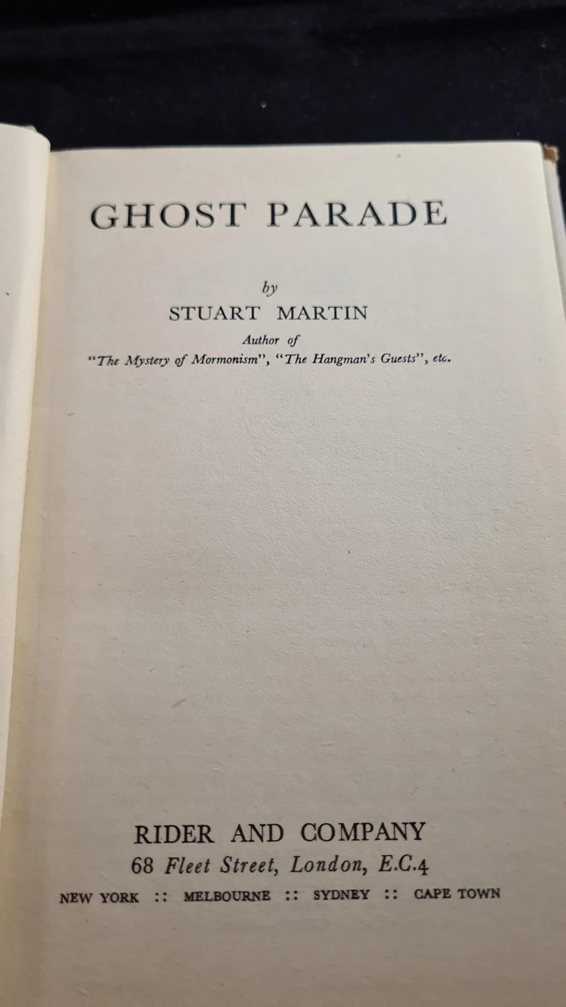 Stuart Martin - Ghost Parade, Rider and Company, no date