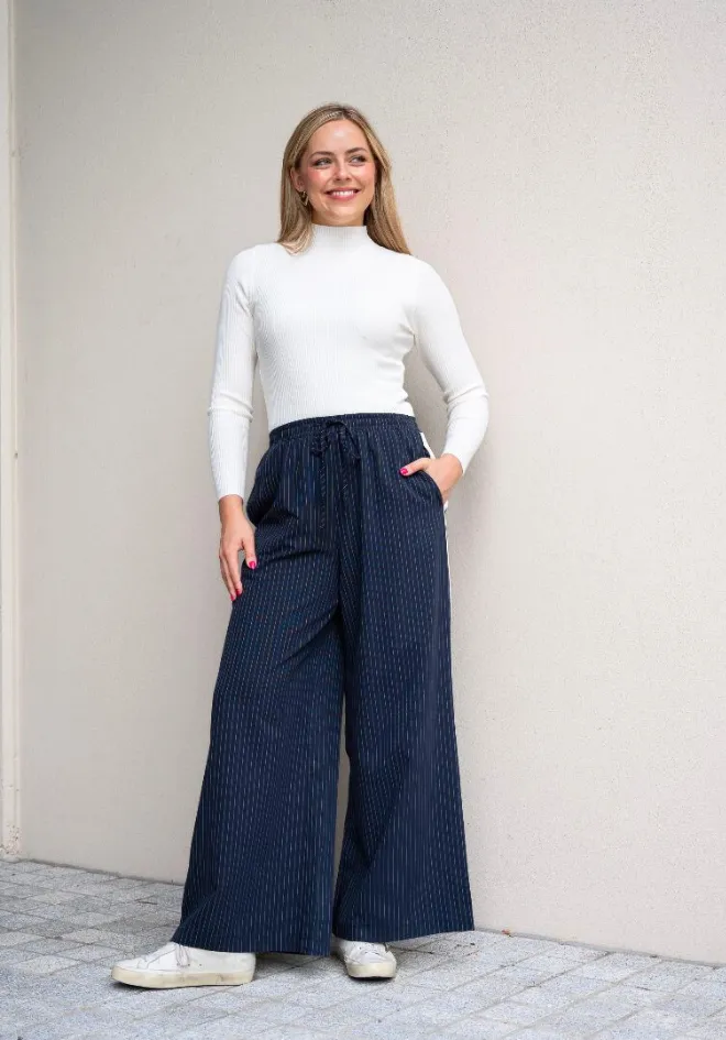 Surii Pinstripe Pants - Navy