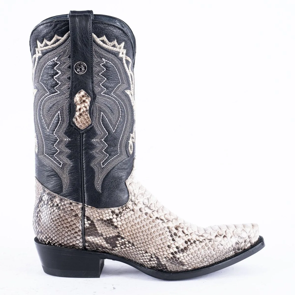 TANNER MARK EXOTIC LEATHER Python Natural Cowboy Boots Snip Toe